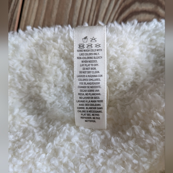 SKIMS Quarter Zip Cozy Knit Crop Pullover Sweater Cream Kim Kardashian West S/M - Picture 9 of 9